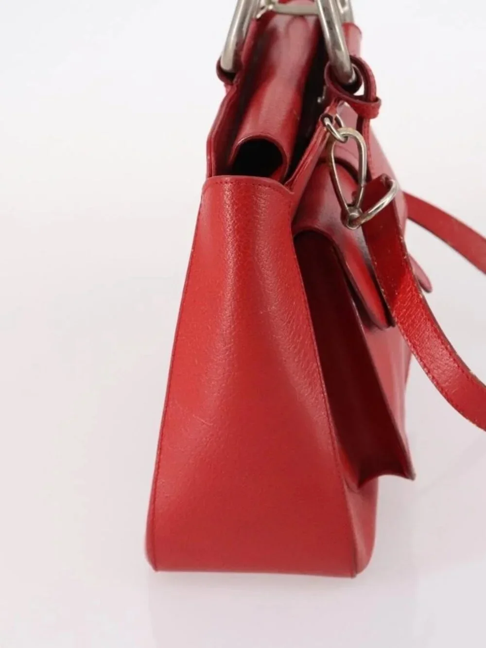 GUCCI Hand Bag Leather 2way Red 000 2058 0307 5 Auth
